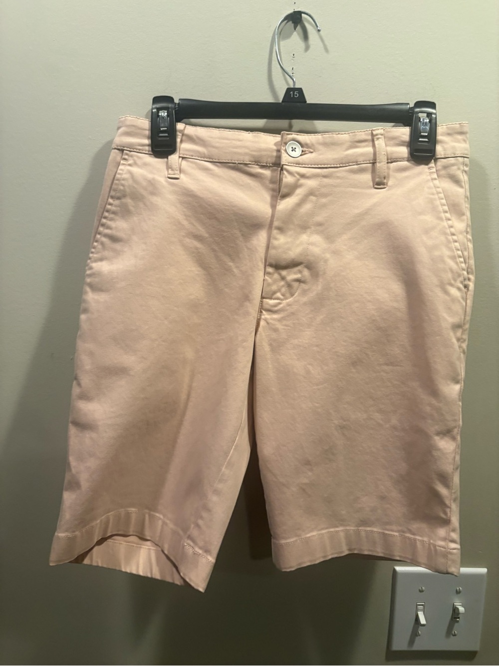 AG Adriano Goldschmied Longline Bermuda Shorts in Light Pink - Picture 3 of 6